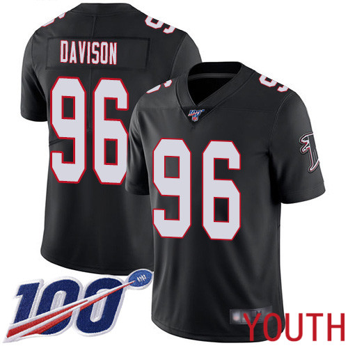 Atlanta Falcons Limited Black Youth Tyeler Davison Alternate Jersey NFL Football #96 100th Season Vapor Untouchable